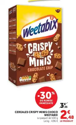 Super U Weetabix Cereales Crispy Minis Choco offre