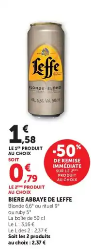 Hyper U Leffe Bière abbaye offre