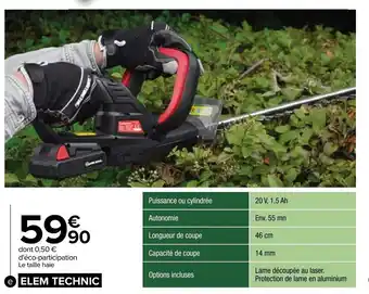 Carrefour Taille haie à batteire 20V offre