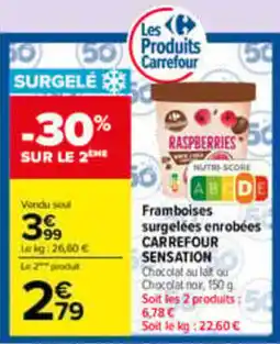 Carrefour CARREFOUR SENSATION Framboises surgelées enrobées offre