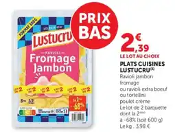 U Express Lustucru Ravioli Fromage Jambon offre