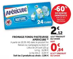 U Express APERICUBE Fromage fondu offre