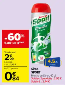Carrefour Sirop Sport offre