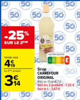 Carrefour Sirop carrefour original offre
