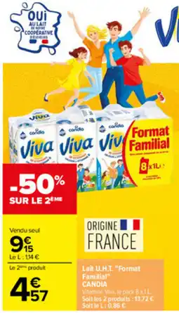 Carrefour CANDIA Lait U.H.T. offre