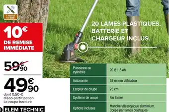 Carrefour Coupe bordure sans fil offre