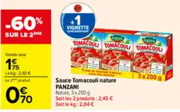 Carrefour PANZANI Sauce Tomacouli nature offre