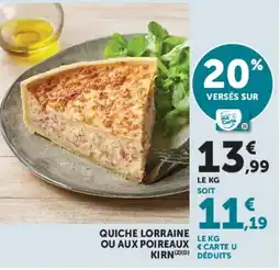 Super U KIRN Quiche lorraine offre