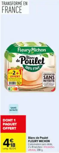 Carrefour Fleury Michon Blanc de Poulet offre