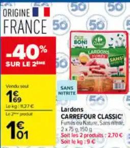 Carrefour OUI BONI Lardons fumés offre