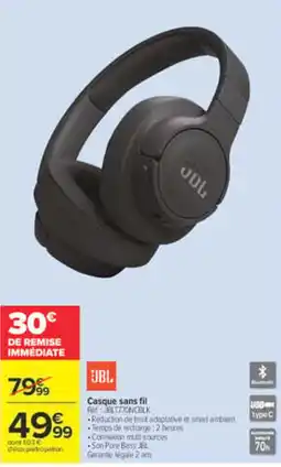 Carrefour JBL Casque sans fil offre