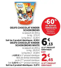 Hyper U Kinder Oeufs chocolat Schokobons offre