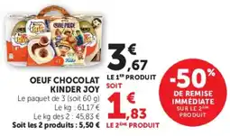 Hyper U Kinder Joy Oeuf Chocolat offre