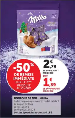 Hyper U Milka Bonbons de Noel offre
