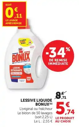 Hyper U BONUX Lessive liquide offre