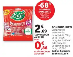 Super U Lutti Vampires Fizz offre