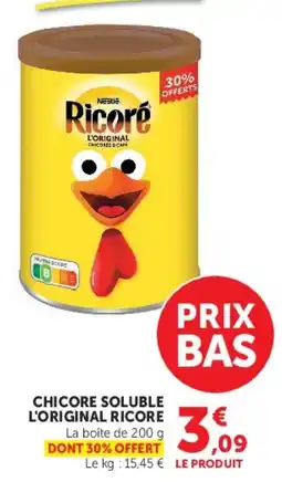 Super U Ricoré Chicore soluble offre