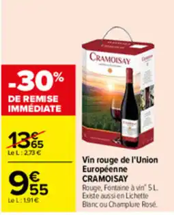 Carrefour CRAMOISAY Vin rouge offre