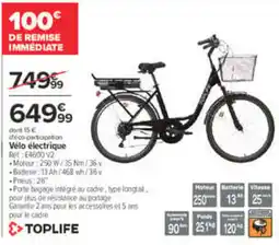 Carrefour TOPLIFE Vélo électrique offre