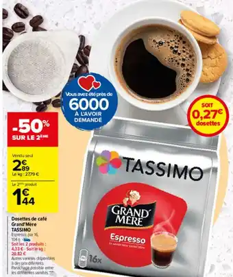 Carrefour Dosettes de Café offre