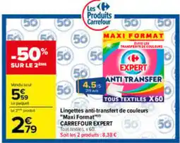 Carrefour CARREFOUR EXPERT Lingettes anti-transfert de couleurs offre
