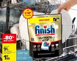 Carrefour Finish Capsules pour lave-vaisselle offre