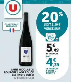 U Express Les hauts buis u saint nicolas de bourgueil aop rouge offre