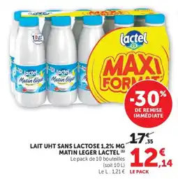 Hyper U Lactel Lait UHT Sans Lactose offre