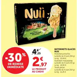 Hyper U Nuïi Batonnets glaces offre