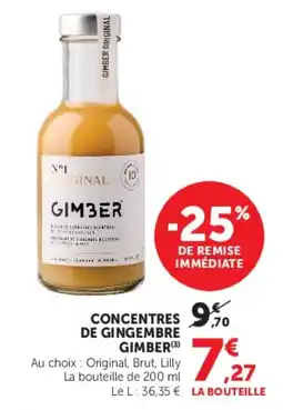 Hyper U GIMBER Concentres de gingembre offre