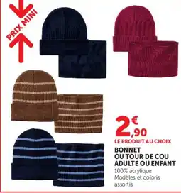 Hyper U BONNET OU TOUR DE COU offre