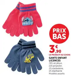 Hyper U Gants enfant licences offre