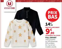Hyper U essentiel PULL ENFANT offre
