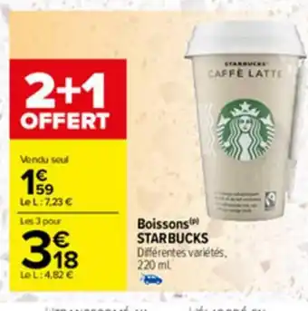 Carrefour Boissons Starbucks offre