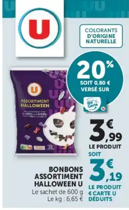 U Express U bonbons assortiment halloween offre