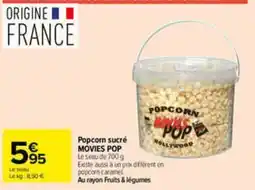 Carrefour MOVIES POP Popcorn sucré offre