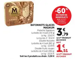 U Express M Magnum Batonnets Glaces offre