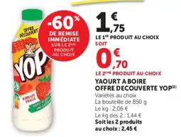 U Express Yop yaourt a boire offre decouverte offre