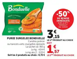 U Express Bonduelle Puree surgelee offre