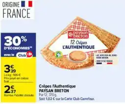 Carrefour PAYSAN BRETON Crêpes l'Authentique offre