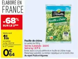 Carrefour Florette Feuille de chêne offre