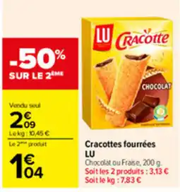 Carrefour LU Cracottes fourrées offre