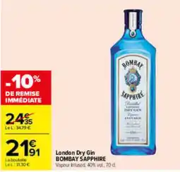 Carrefour BOMBAY SAPPHIRE London Dry Gin offre