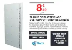Chretien Matériaux Placo PLAQUE DE PLÂTRE MULTICONFORT 2 BORDS AMINCIS offre
