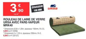 URSA Rouleau de laine de verre avec pare-vapeur