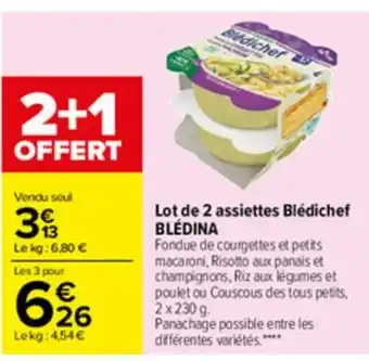 Carrefour Lot de 2 Assiettes Blédichef offre