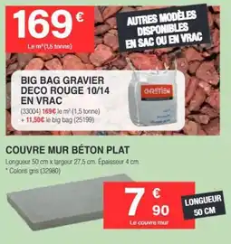 Chretien Matériaux CHRETIEN BIG BAG GRAVIER DECO ROUGE 10/14 offre