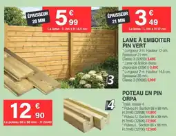 Chretien Matériaux PIN VERT LAME À EMBOITER offre