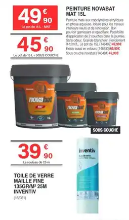 Chretien Matériaux novabat PEINTURE NOVABAT MAT 15L offre