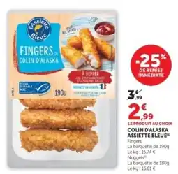 Hyper U Vassiette Bleue Fingers de colin d'Alaska offre
